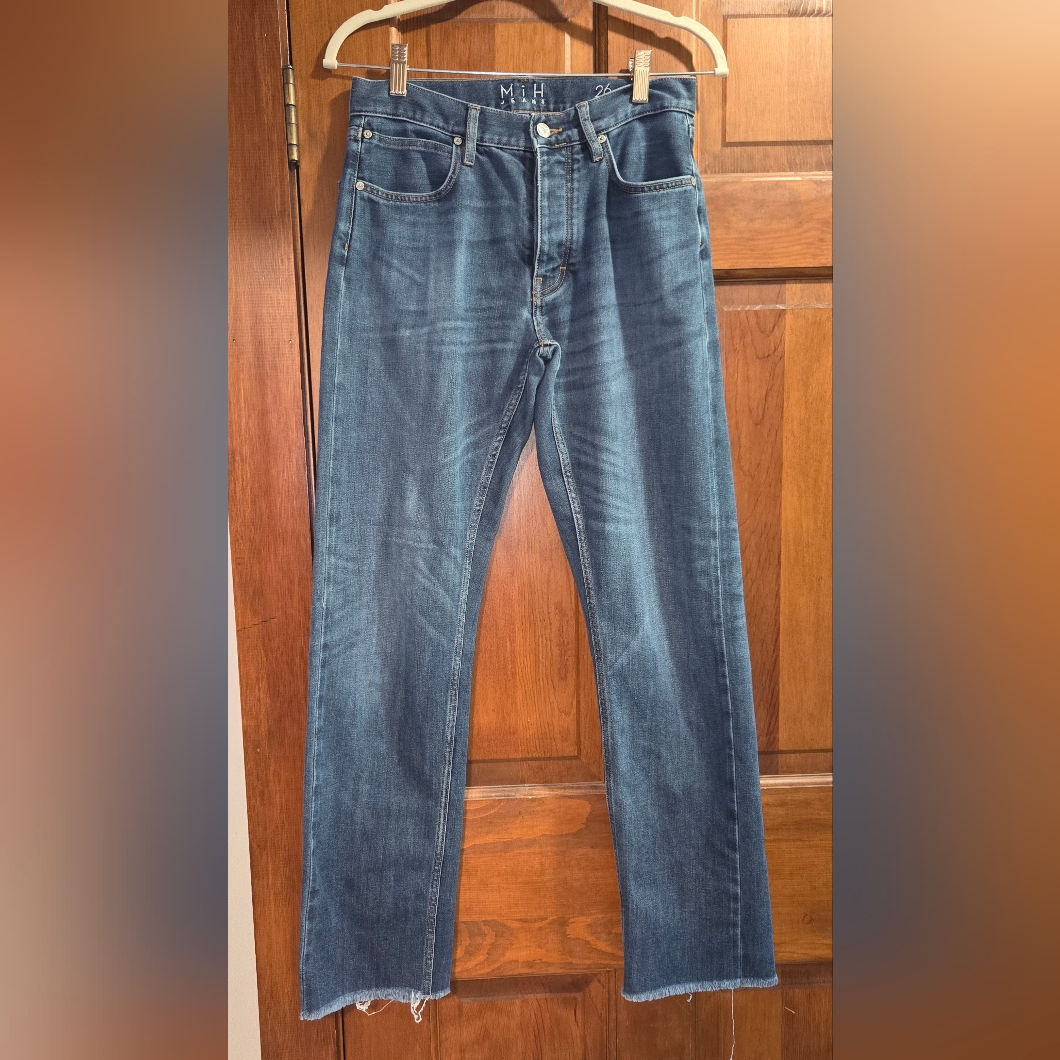 M I H Classic Straight-Leg Jeans Medium Wash Buttonfly Size 26